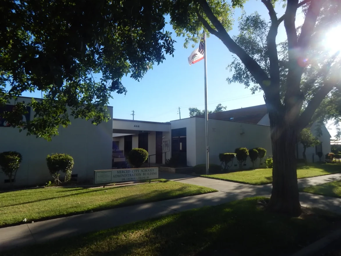 The administrative offices of the Merced City School District are shown in Merced, Calif.